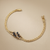 Vintage style sapphire bracelet 14kt yellow gold clasp detail