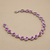 Pink sapphire and diamond tennis-style bracelet 14kt white gold side profile