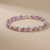 Lab-created pink sapphire bracelet 14kt white gold detail