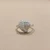 Solid heart diamond promise ring in 14K white gold, 0.06 ct tw natural diamonds, front view