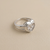Diamond heart promise ring white gold 14kt side view from top