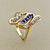 14kt yellow gold vintage sapphire and diamond ring featuring 0.27tcw diamonds, designed as a bold and sophisticated statement ring for women Treasured & Co.
