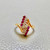 Luxury vintage ruby and diamond ring featuring 0.42tcw diamonds, crafted in 14kt yellow gold, a timeless and elegant piece for women Treasured & Co.