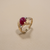 Cabochon Ruby Diamond Vintage Ring | 14K Yellow Gold 0.66 ct tw
