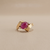 Cabochon Ruby Diamond Vintage Ring | 14K Yellow Gold 0.66 ct tw