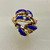 Elegant 0.19tcw enamel diamond vintage ring, crafted in 14kt yellow gold with blue enamel, a perfect addition to any woman's jewelry collection Treasured & Co.