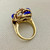 14kt yellow gold vintage enamel diamond ring featuring 0.19tcw diamonds and blue enamel, designed for women who love classic, refined jewelry Treasured & Co.