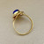 1.07ct cabochon lapis lazuli ring, set in 18kt gold. A simple and unique statement ring for women from Treasured & Co., Astoria.