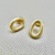 Stylish open gold earrings YG 2.00g, made with 14kt yellow gold. A pair of minimalistic oval stud earrings, perfect for a statement look by Treasured & Co.
