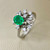 Unique emerald diamond ring 0.97tcw, featuring a vintage design set in 14kt white gold. A timeless, one-of-a-kind ring by Treasured & Co.