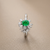 Vintage emerald engagement ring 14kt white gold on hand model
