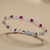 Natural ruby diamond bracelet 14kt white gold detail
