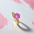 Pink Quartz Diamond Ring 1.60tcw