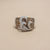 Flat front view of champagne diamond ring 2.04tcw in 14kt white gold with invisible setting