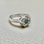 Flower Cluster Blue Diamond Ring 1.00tcw