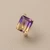 Ametrine ring with 5.22tcw natural Bolivian ametrine in yellow gold, front view