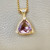 Unique trillion ametrine and moissanite halo pendant necklace 2.76tcw, set in 14kt yellow gold. A striking unisex necklace by Treasured & Co., Astoria, New York.