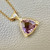 Timeless trillion ametrine and moissanite halo pendant necklace 2.76tcw, featuring a trillion cut ametrine and moissanite halo, set in 14kt yellow gold. A one of a kind unisex necklace by Treasured & Co., Astoria.