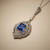 Vintage Tanzanite and Pearl Pendant Necklace 2.00tcw 14kt White Gold