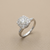 0.75tcw diamond engagement ring in cluster setting — top view