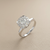 0.75tcw diamond engagement ring in cluster setting — three-quarter angle
