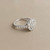 Diamond cluster ring white gold 1.20tcw natural diamonds 14kt side profile