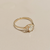 Oval diamond ring with accent side stones 14kt yellow gold side profile dainty engagement ring