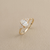 Dainty oval diamond ring with side stones 0.56tcw natural diamond 14kt yellow gold angle