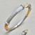 Italian Brushed Hammered Two-Tone Bangle