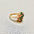 Everyday emerald fashion ring 14kt yellow gold gift box presentation
