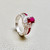 Oval Ruby Halo Diamond Ring 1.70tcw