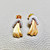 Two Tone Ribbon Earrings 0.20tcw