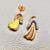 Two Tone Ribbon Earrings 0.20tcw
