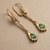 Pear Emerald Dangling Earrings 2.20tcw