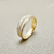 Two Tone Textured Step Wedding Ring 6mm
