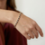 Box clasp on sapphire diamond tennis bracelet 14kt yellow gold