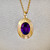 Luxury Amethyst Pendant Gold Necklace