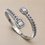 Bypass open bangle 14kt white gold detail
