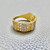 Three Row Cuban Link Ring Gold 0.54tcw