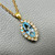 Elegant 14kt Gold Aquamarine and Moonstone Pendant Necklace