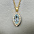Aquamarine Moonstone Pendant in 14kt Gold on 20-inch Franco Chain