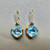 Luxurious Hexagonal Blue Topaz Earrings with Blue and White Diamonds