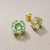 Green Amethyst Round Stud Earrings 2.00tcw