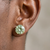Green Amethyst Round Stud Earrings 2.00tcw