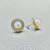 Pearl Double Halo Stud Earrings 6.25mm