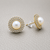 Pearl Double Halo Stud Earrings 6.25mm
