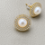 Pearl Double Halo Stud Earrings 6.25mm