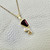 Garnet, Baguette & Champagne Diamond, Drop Pendant Necklace 1.14tcw