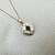 Elegant necklace with sapphire pendant with baguette diamonds and tanzanites