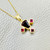 Tapered Garnet and Princess-Cut Ruby Pendant on 14kt Gold Chain